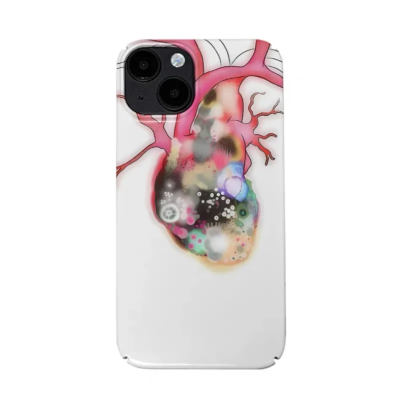 

Ins Korean Dopamine Heart Chart Art Case for IPHONE 17 16 ProMax 15 14 Plus 13 12 MINI 11PRO 16Plus XR XS Acrylic Phone Cover