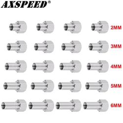 AXSPEED 4PCS Hex Wheel Nuts Extension Adapter M2.5 2/3/4/5/6mm for 1/18 RC Crawler TRX4M Upgrade Parts