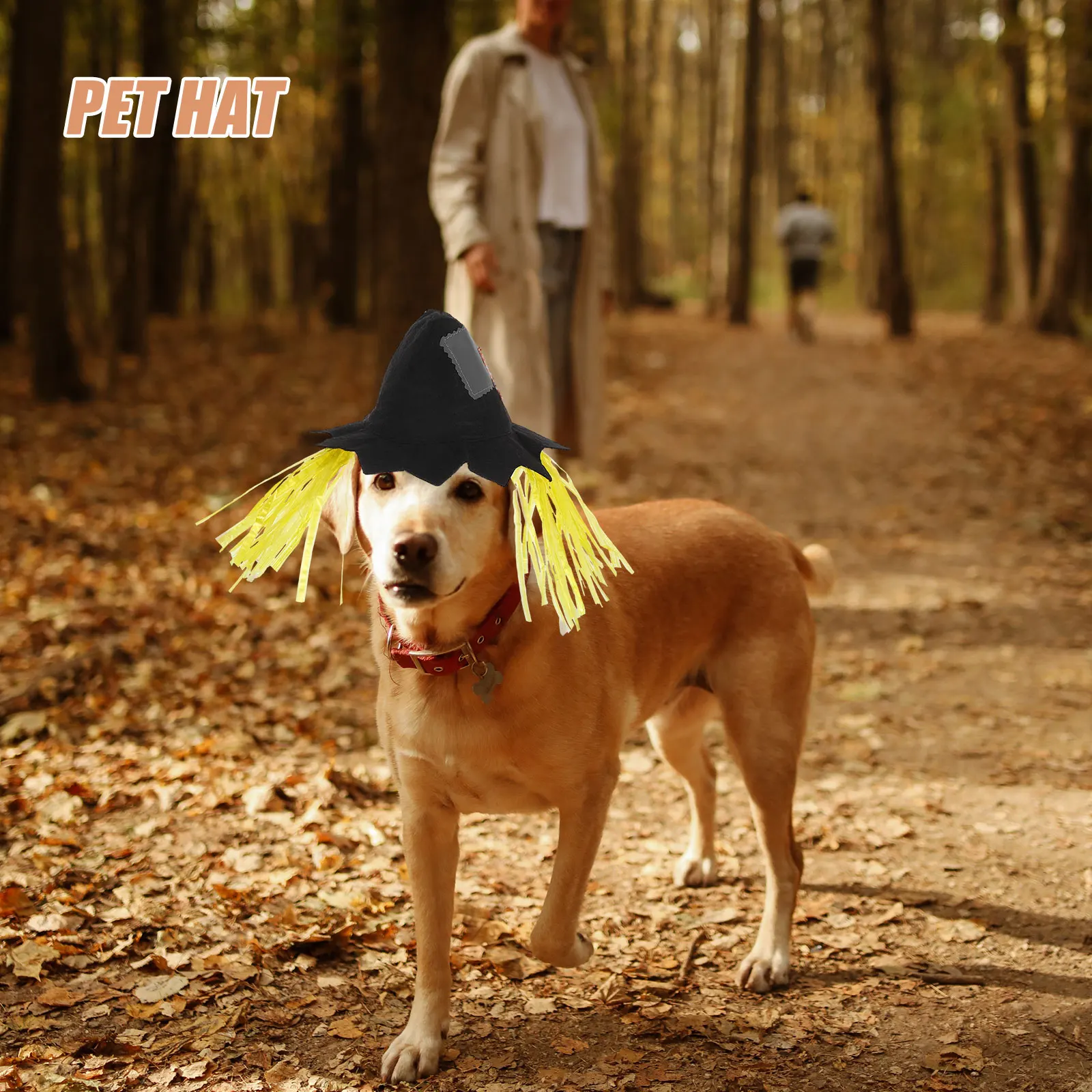 

Pet Scarecrow Hat Accessory Cap Costume for Dogs Cosplay Cat Halloween Headwear Wooden Man