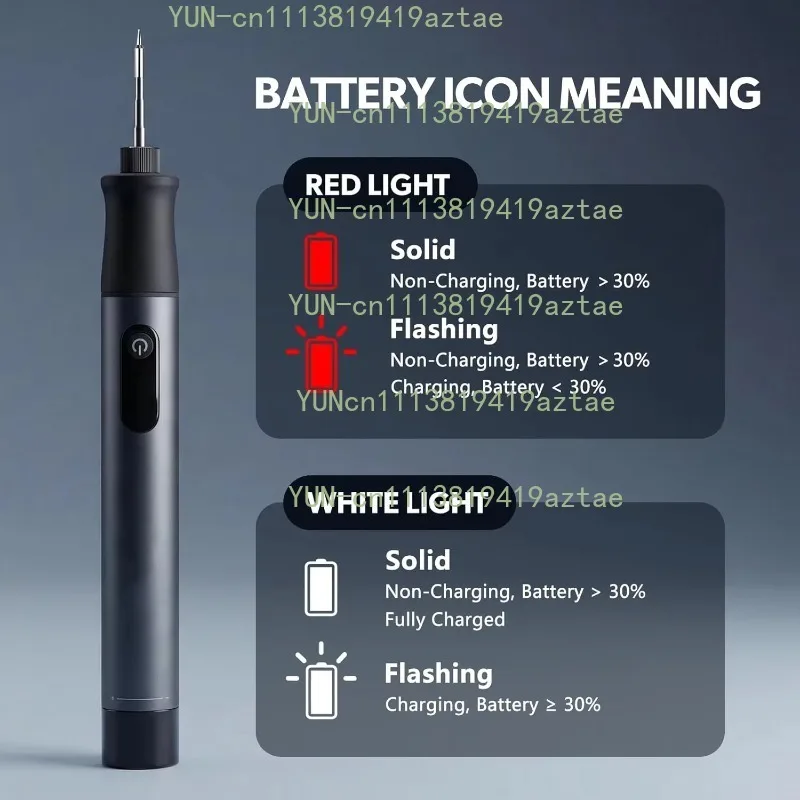 Cordless Soldering Iron Kit,7s Fast Heating 200-450℃ Adjustable Temp Digital Display 2600mAh Rechargeable Soldering Iron