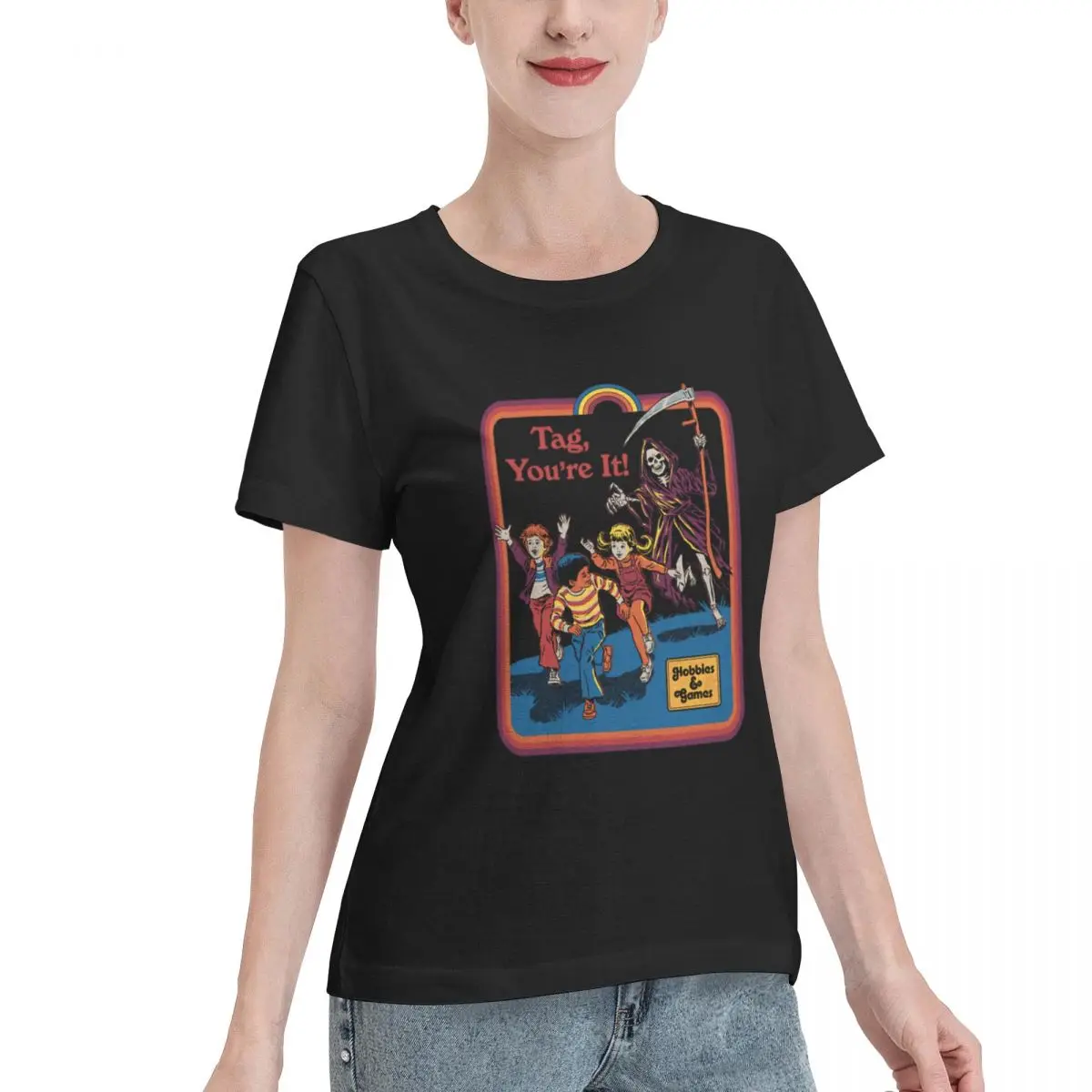No Fade Tag You Re It Women's T-shirt French Style College Girls Top