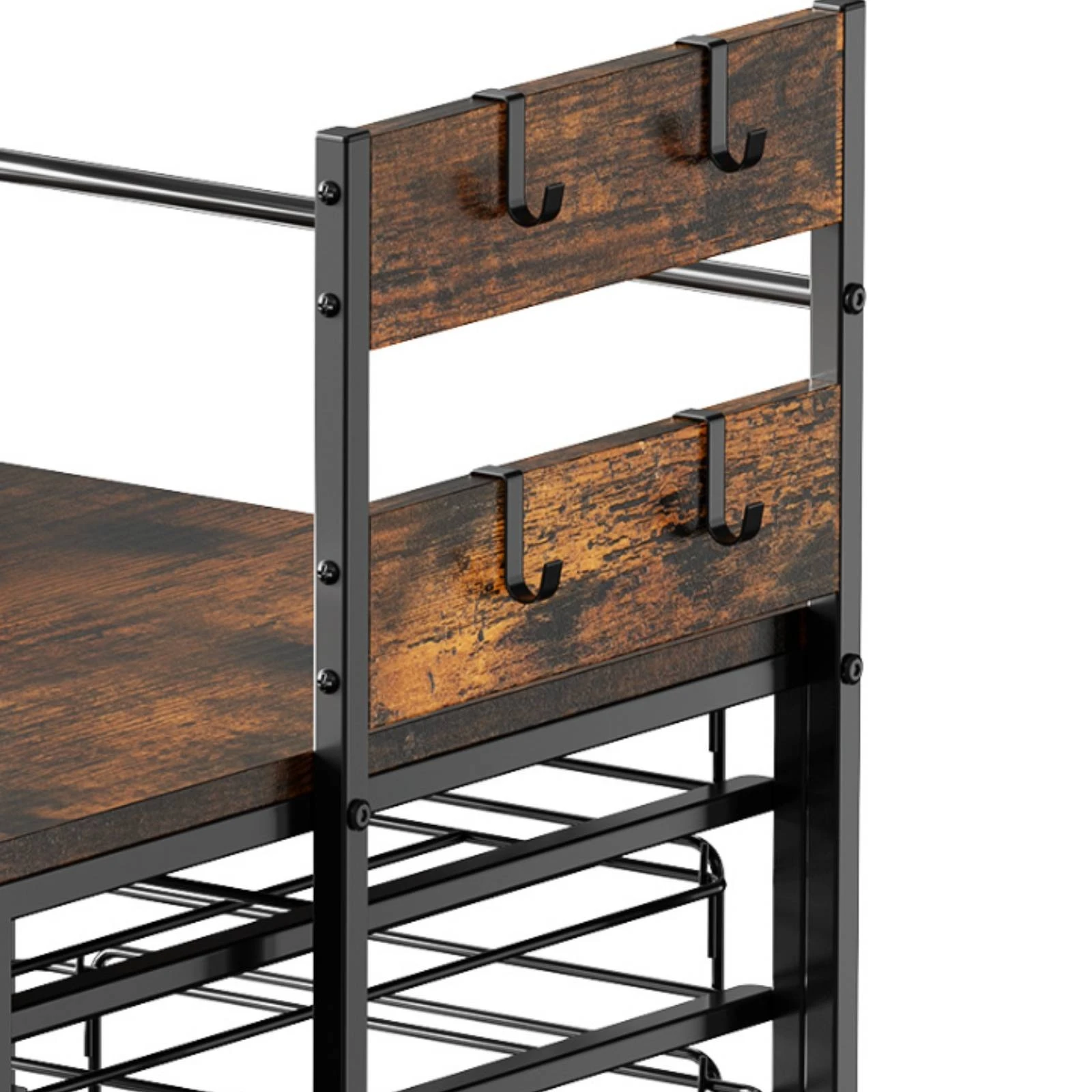 Coffee Bar Shelf with Drawers Rustic Coffee Station Organizer with Drawer Mug Holder Sturdy Furniture Multifunctional view 4