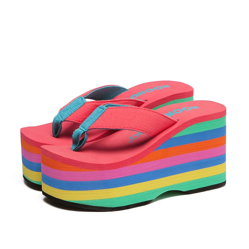 Rubber Flip Flops Low Shoes Hawaiian TPR Rome PU Hoof Heels Fabric Shoes Rubber Flip Flops Low Hawaiian TPR PU Fabric Rome Hoof