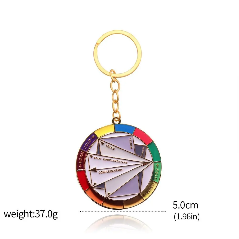 Rotatable Color Wheel Keyring Turntable Color Wheel Rotable Color Palette Keychain Palette Metal Spinning Color Compass Keychain