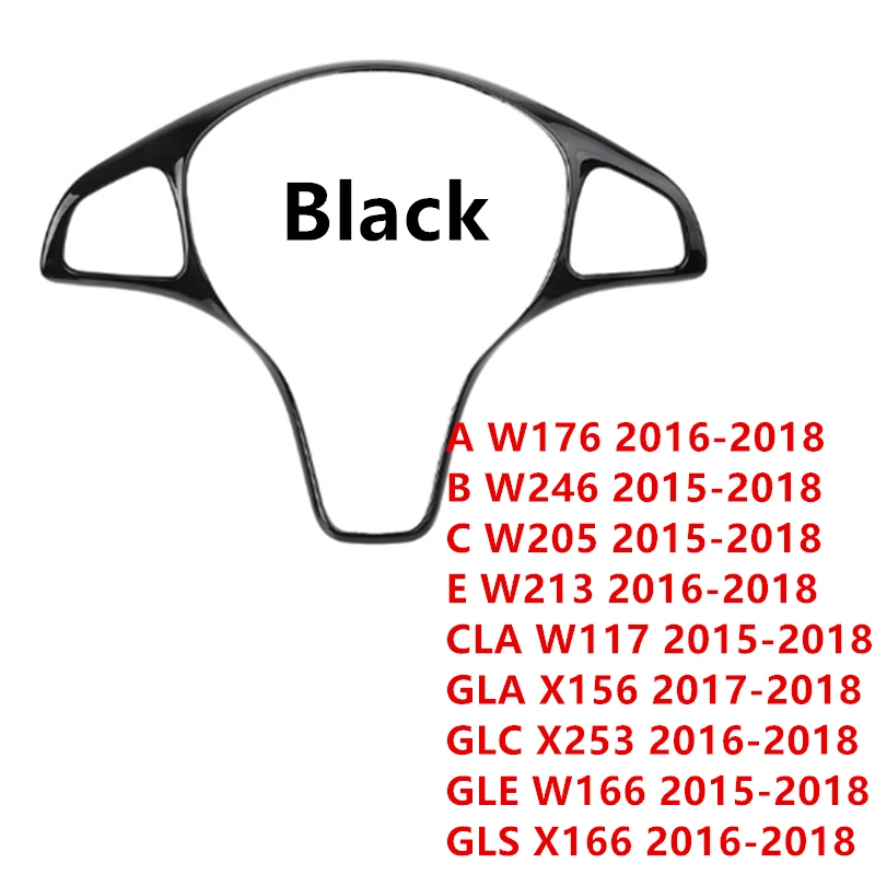 For Mercedes Benz C E Class GLC CLA GLA W205 W213 X253X156 Car Steering Wheel Decoration Frame Cover Trim Stickers Accessories