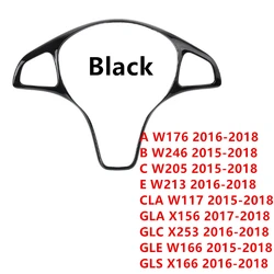 For Mercedes Benz C E Class GLC CLA GLA W205 W213 X253X156 Car Steering Wheel Decoration Frame Cover Trim Stickers Accessories