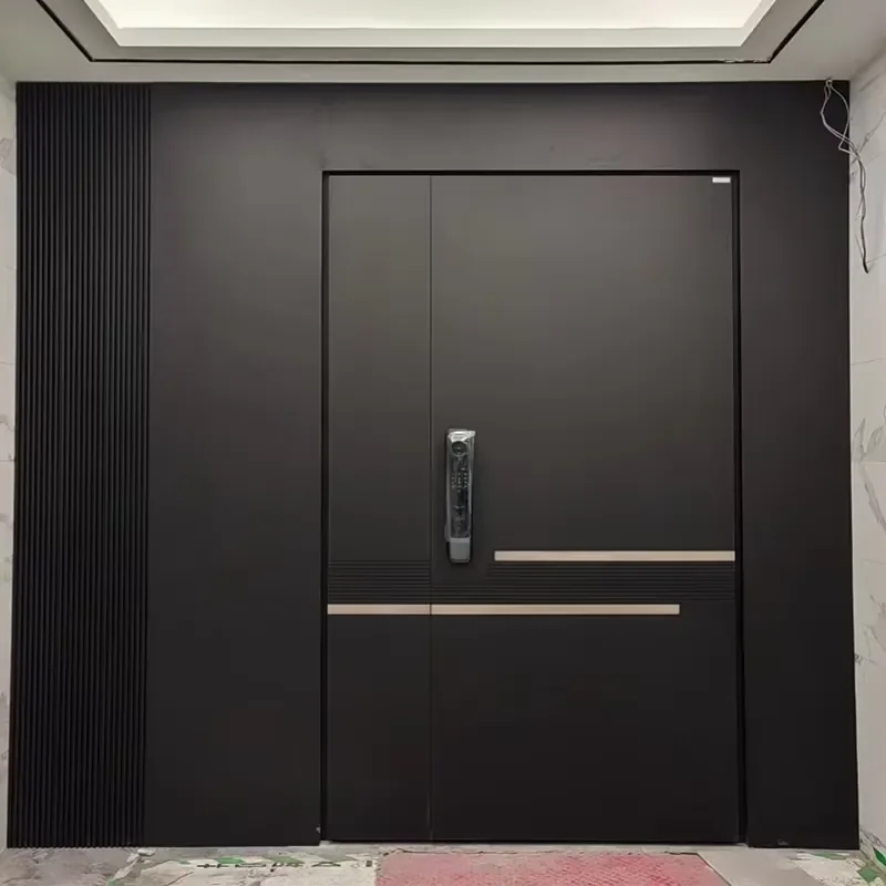 Foshan Modern Villa Apartment Cast Aluminum Main Entrance Doors 3D Carving Wavy Security Exterior Front Entry Doors