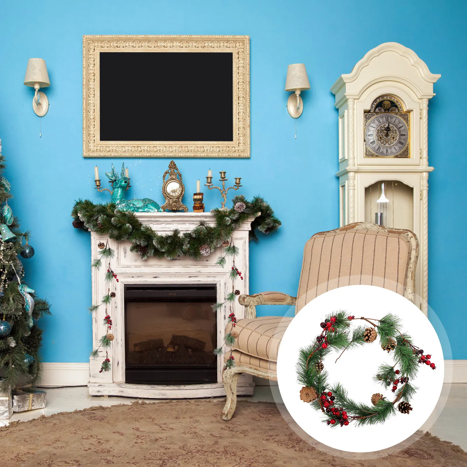 

1 шт. Рождественский декор из искусственного ротанга, имитация ротанга, реквизит для фотосессий, износостойкий, красивый, гармоничные цвета, для домашнего декора и украшения интерьера