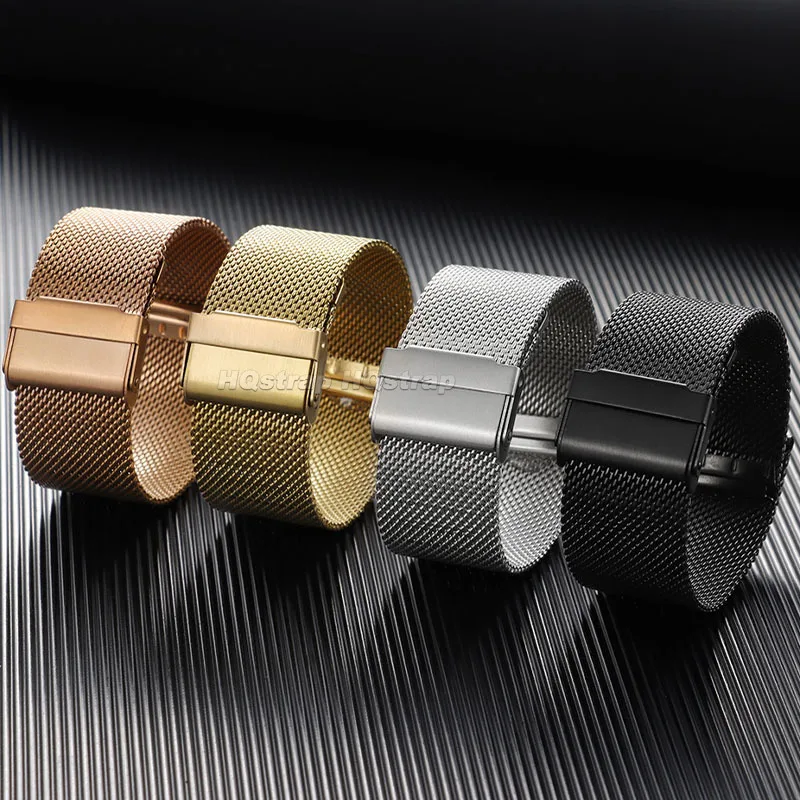 0.6mm Mesh Milanese Quick Release Strap 18mm 20mm 22mm Stainless Steel Band 10mm 12mm 14mm 16mm 17mm 19mm 21mm 24mm Bracelet