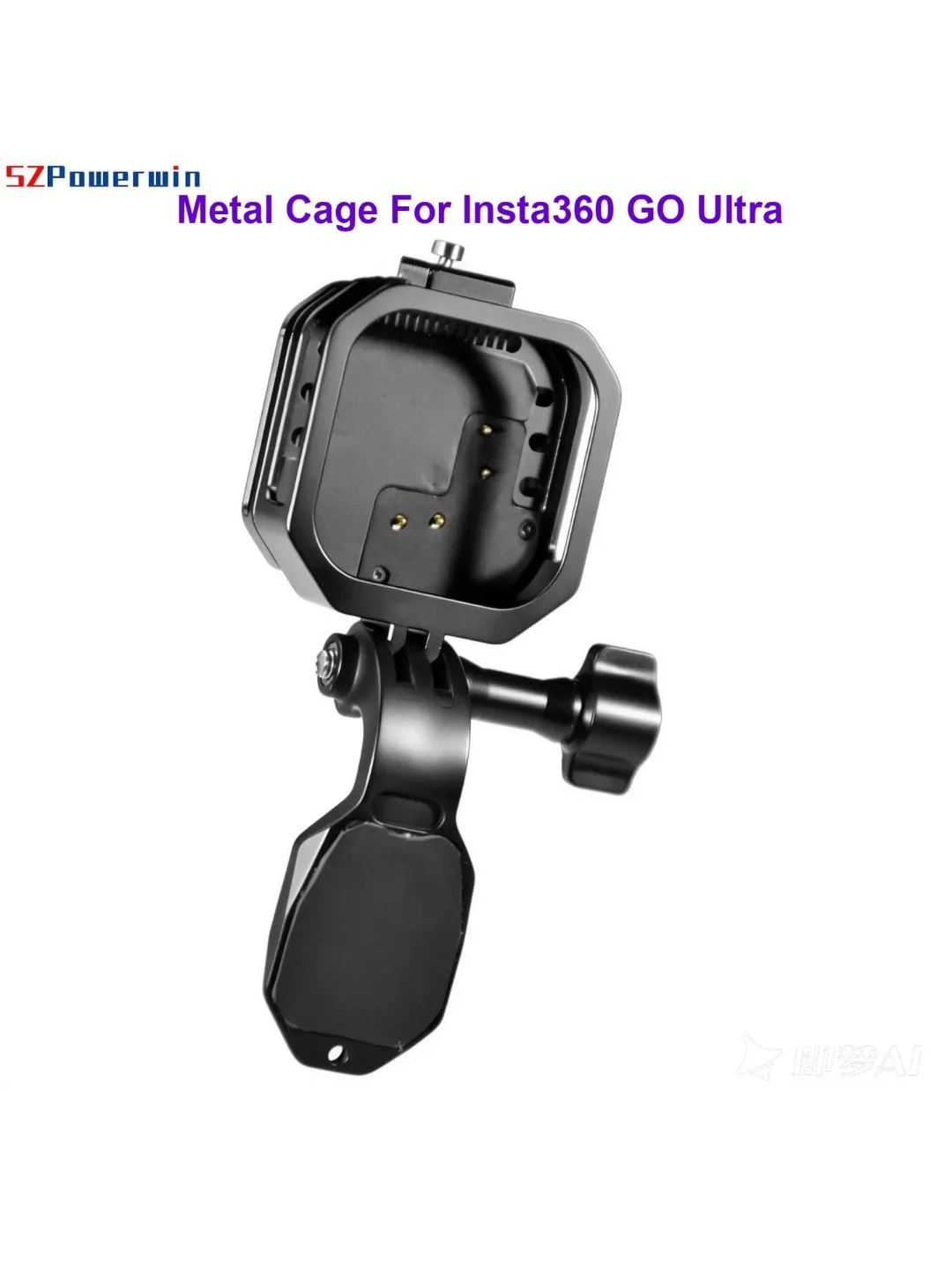Für Insta360 GO Ultra Thumb Kamera: Lade- und Kühlmetallkäfig mit Schnellverschluss-Halterung, Schutzrahmen mit magnetischer Clip-Basis
