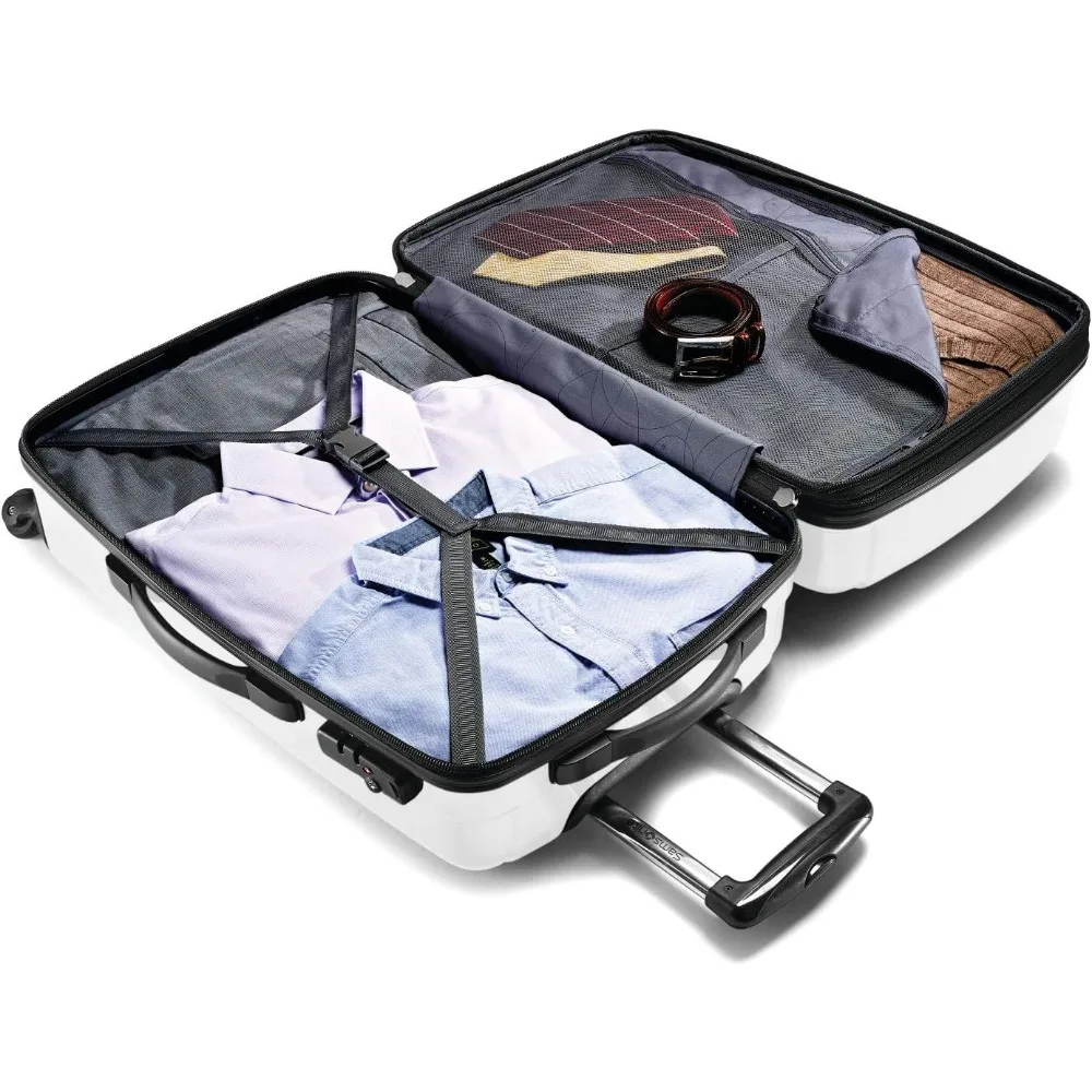 Maleta rígida burdeos con ruedas para equipaje giratorio de 20 pulgadas, esencial de viaje compacto