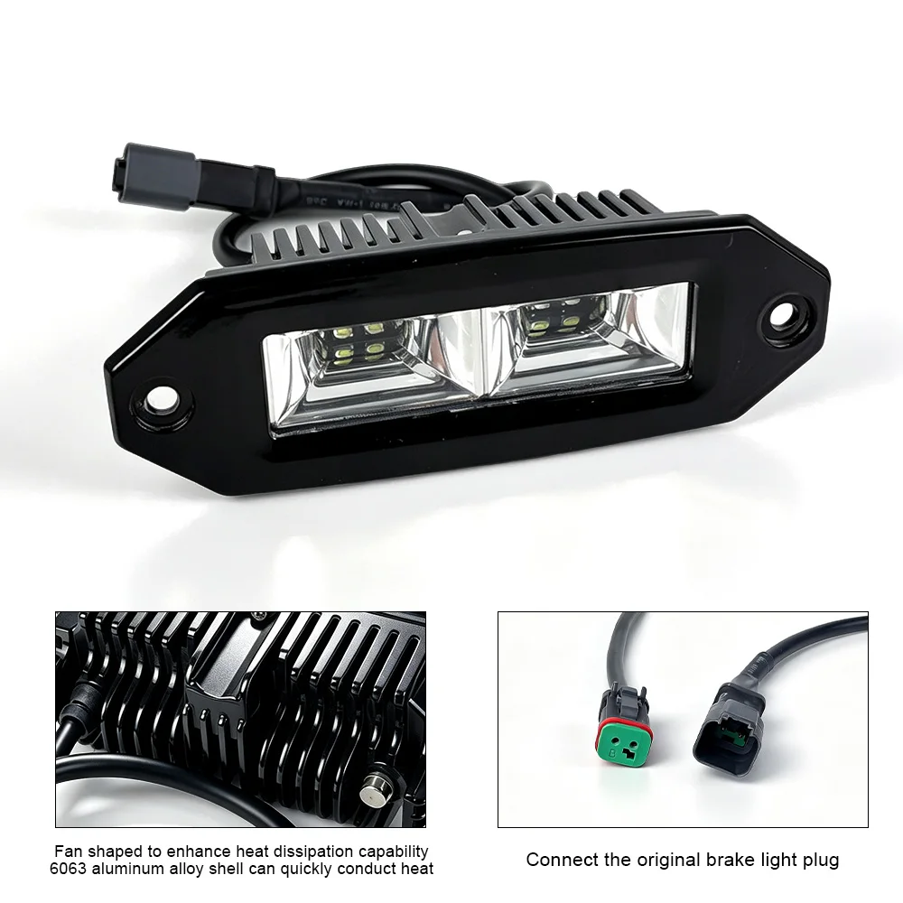 6 inch /4 Inch Work Light Dt Wiring Harness Flush Mount Led Pods Flood Lamp Bar 6500K Waterproof for Offroad Backup Pickup Car