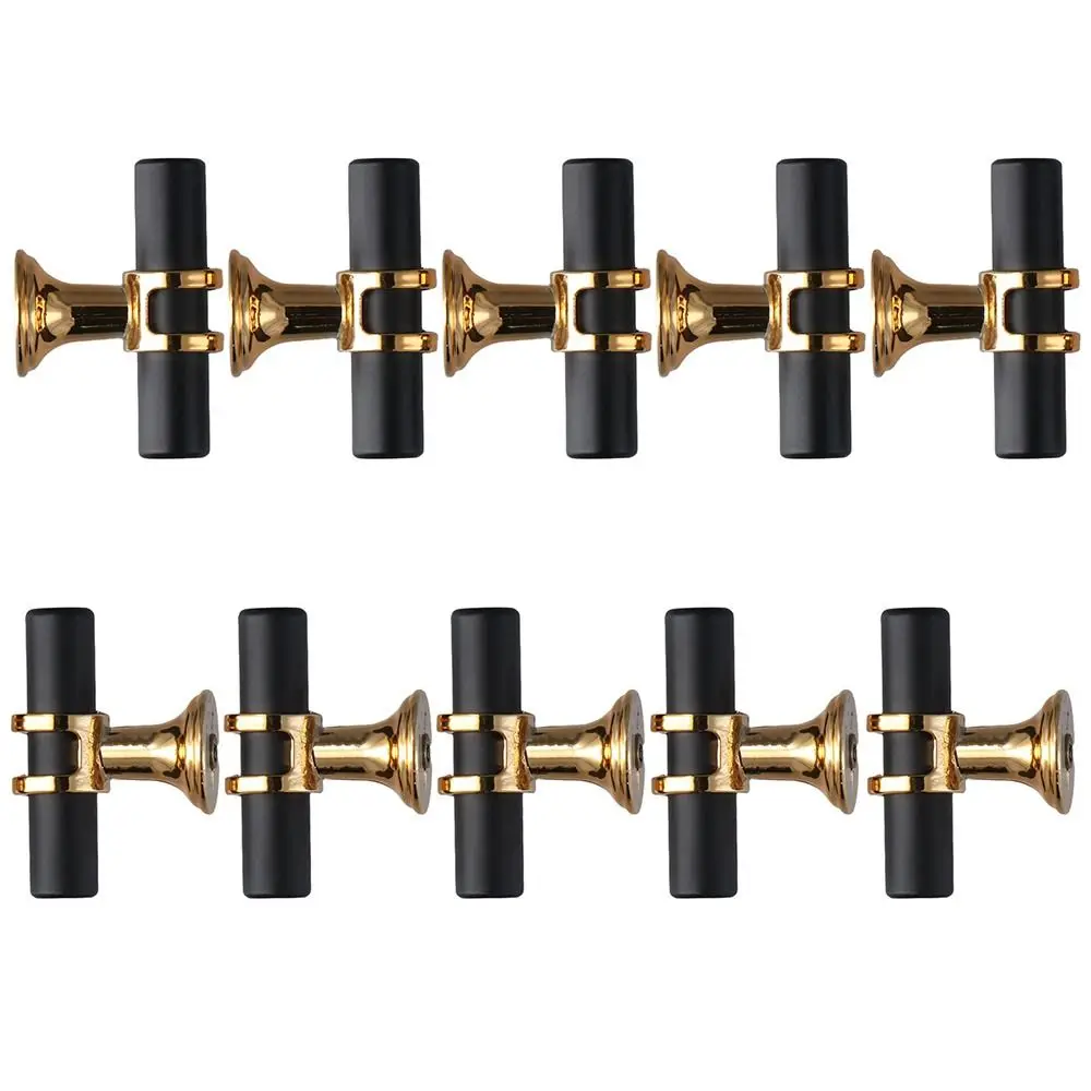 Para cajones, barra en T de un solo orificio, perillas de gabinete negras y doradas mate, manija de armario, perilla de puerta