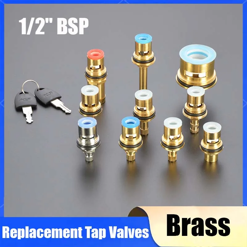 Universal Replacement Tap Valves Brass Ceramic Disc Cartridge Inner Faucet Valve For Bathroom Kitchen Clockwise/Anti-Clockwise