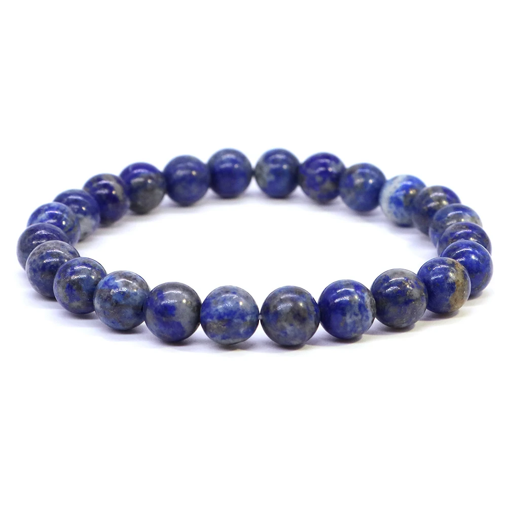 Natürliche Stein Perlen Armband Für Frauen Männer Healing Kristall Lapis Lazuli Kristall Quarz Schmuck Paar Elastische Armreif Armbänder
