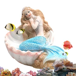 Mermaid Fish Tank Ornament Figurines Miniature Resin Decorations Artificial Aquarium Decor 6 Styles DIY Aquarium Desk Theme