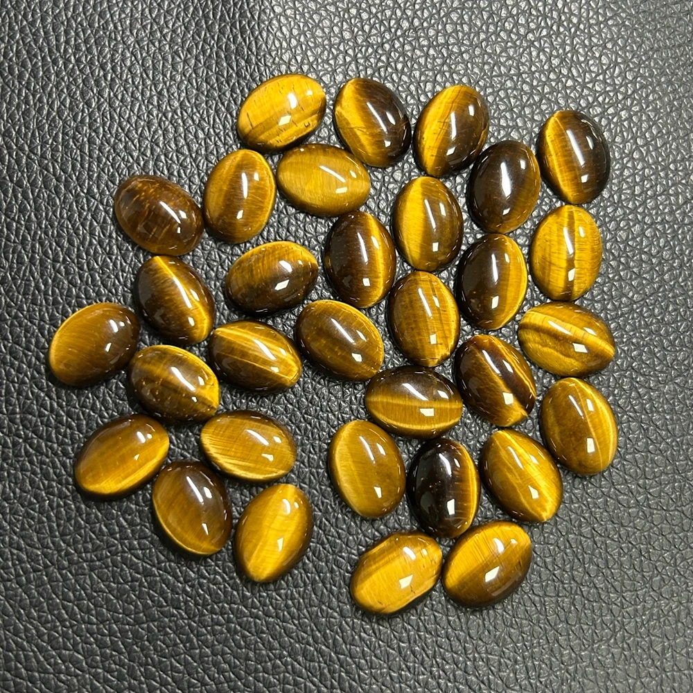Flat Bottom Oval 5x7mm to 18x25mm Natural Yellow Tiger Eye Cabochon Gemstone
