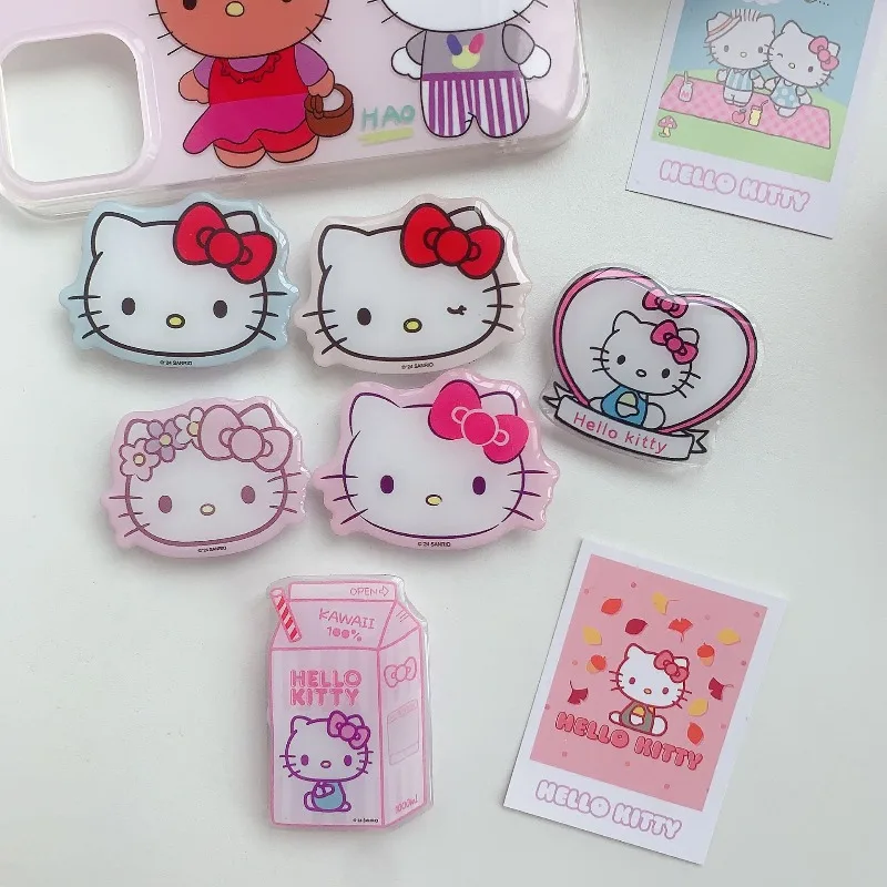 Kawaii Hello Kitty Supporto per telefono Simpatico cartone animato Airbag Stand Lazy Desktop Artefatto Decorazione del desktop Regalo per studentesse Commercio all'ingrosso