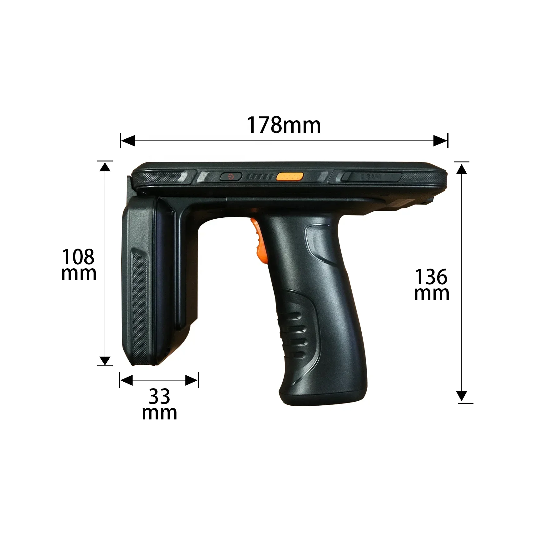 Factory directly supply UHF 860-960MHz Black ABS Reader RFID system handheld PDA for Inventory management