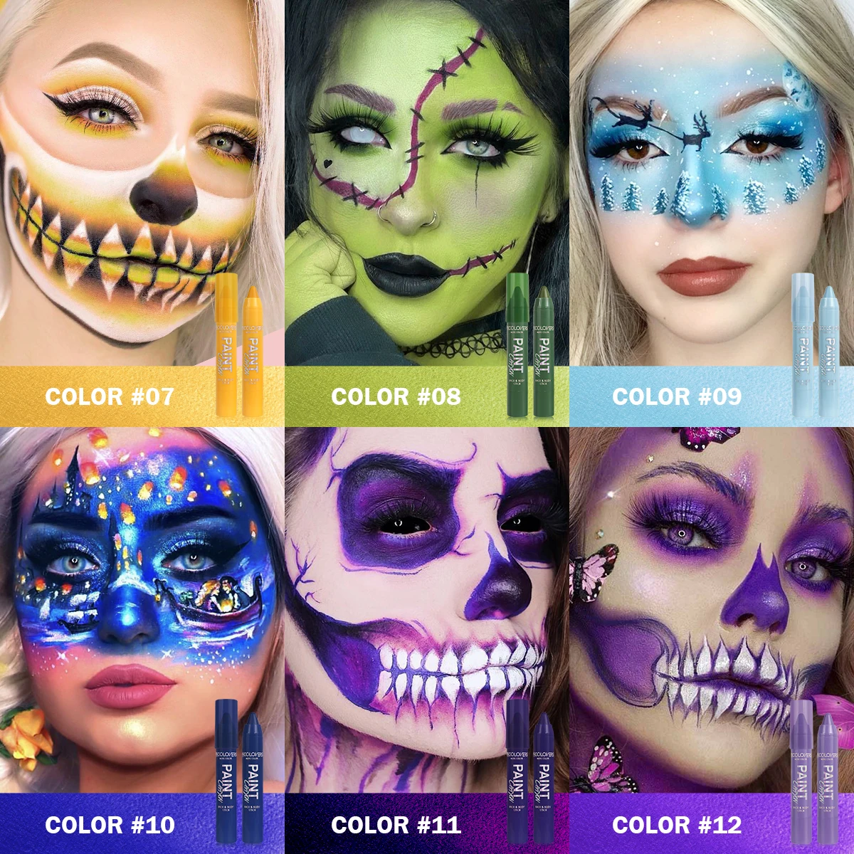 Colorful Eyeliner Pen Matte Eye Shadow Face & Body Paint Sticks Waterproof Long-Lasting Easy To Wear Eye Liner Pen Makeup