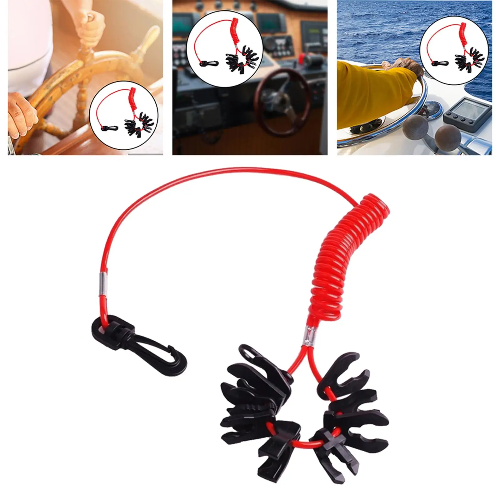 Lanyard (תחליף) עם 11 מפתחות, סט מפתח סירה אוניברסלי, מפתח ניילון ימי