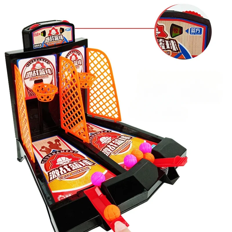 Desktop fingertip catapult basketball machine children's puzzle multiplayer interactive table game shooting machine