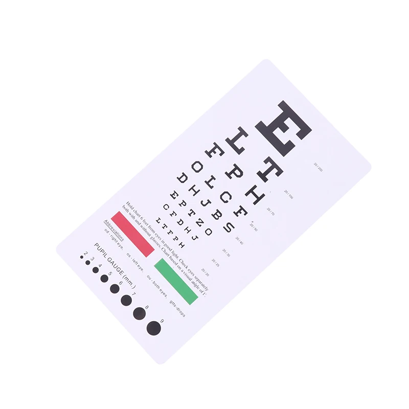 Double sided Standard Eye Test Chart Eyesight Testing Wall Visual Exam Pendant Examination Convenient Kid Vision Schedule