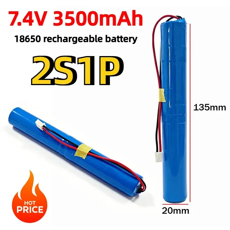 NEW 3500mAh 7.4V Lithium Battery Pack 2S1P 18650 Li-ion Rechargeable Batteries for Long Strip Light Tube Camping Lamp Speaker