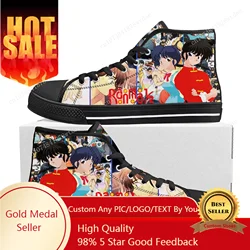 Ranma 1/2 High Top Sneakers uomo donna adolescente Tendo Akane Sneaker di tela di alta qualità Anime Cartoon Casual scarpe su misura