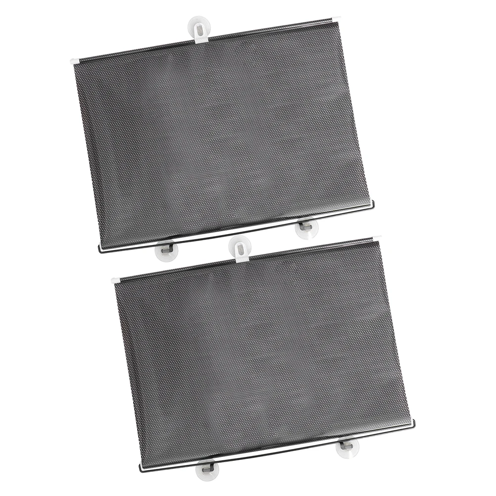 

2Pcs Black Curtains Suction Cup Sunshade Window Blinds Shades for Windows Baby Balcony Blackout Punch-free Household Roller