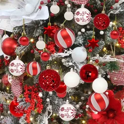 44pcs red and white Christmas hanging balls, Christmas parties, Christmas tree decorations, decorations