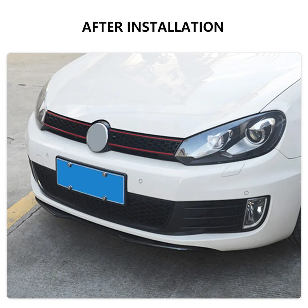 Carbon Fiber Car Front Bumper Lip Chin Spoiler For VW Golf 6 VI MK6 GTI Bumper 2010-2013 Front Bumper Lip Chin Spoiler 2 Styles