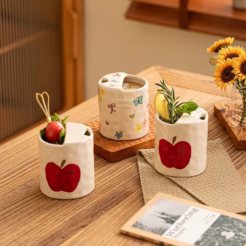 Adorable Couple Mugs - European Underglaze Hand-Painted Ceramic Cups for Breakfast, Coffee & Daily Drinks