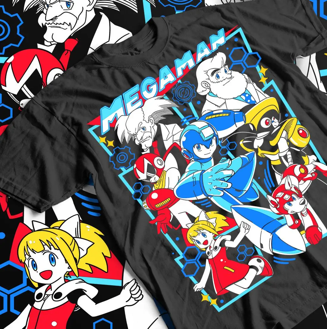 Mega Boy Rockman Cannon Premium camiseta para hombres y mujeres verano algodón suelta moda cuello redondo manga corta Top