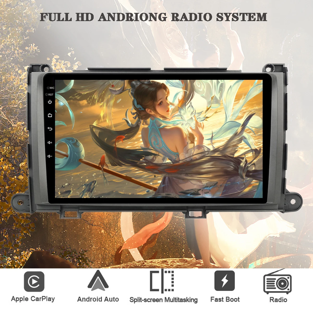 9'' Head Unit PC Multimedia Android 14 Car GPS Navigation For TOYOTA Sienna 2011 - 2018 Stereo DVD Cassette Audio PC Tablet DSP