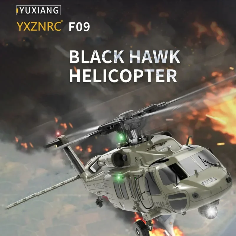 Yuxiang Rc F09 Black Eagle Uh60 Six Channel 3d Stunt Remote Control Armed Helicopter Simulation Combat outdoor Toy