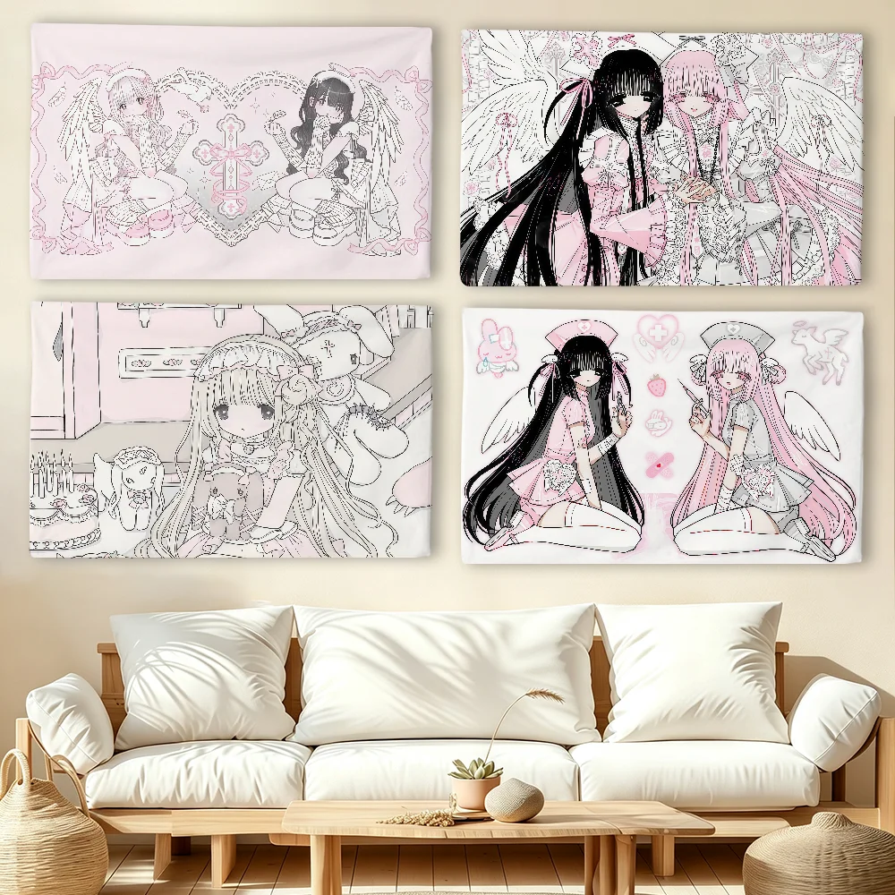 Cartoon cute Jirai Kei flag For Living Room Home Dorm Decor Wall Outdoor Camping Party Banner Gifts