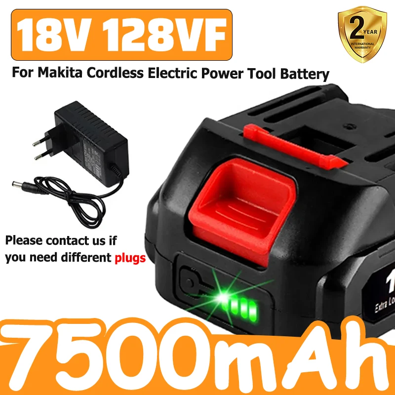 18V 128VF High Capacity Rechargeable Lithium Ion Battery with LED Indicator for Makita Cordless Electric Power Tool Battery