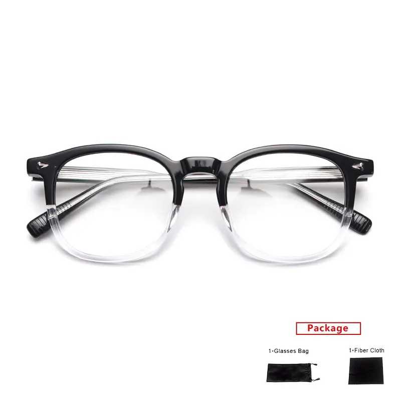 

mimiyou Acetate Oval Glasses Frame Women Manual Anti Blue Light Optical Eyewear Men Eyeglasses Frame UV400 Computer Glasses