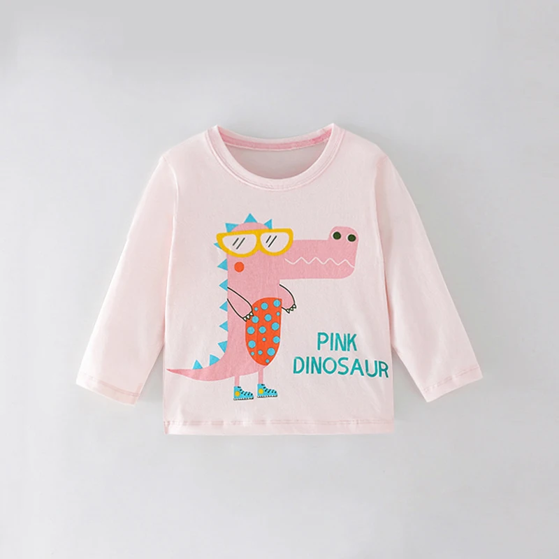 Little maven 2024 Girls Long Sleeve Shirts Autumn Animal Print Children Clothing Baby Kids  Tops Tees T Shirt