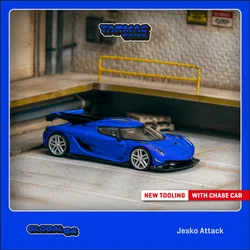 TW In Stock 1:64 Jesko Attack Blue Diecast Diorama Car Model Collection Miniature Toys Tarmac Works