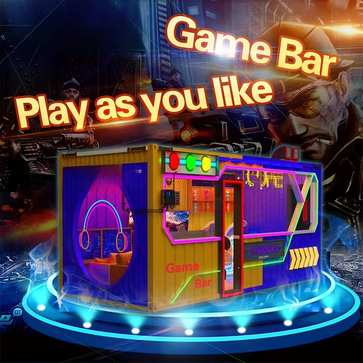Newest Game bar Coin Operated Earn Money Virtual Reality 9d Vr Simulator Multi-players Arcade Shooting Virtual Reality Games