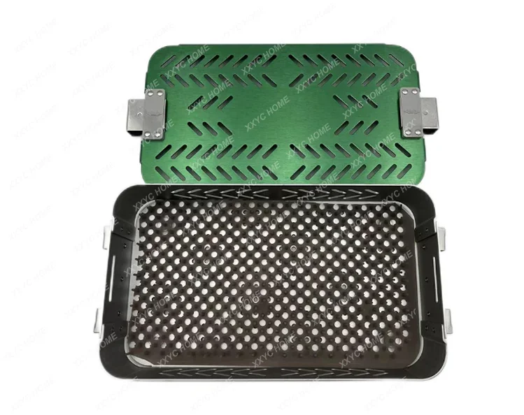 

Instrument Steam Disinfection Box Perforated High Temperature High Pressure Sterilization Box Silica Gel Pad Medical Tray