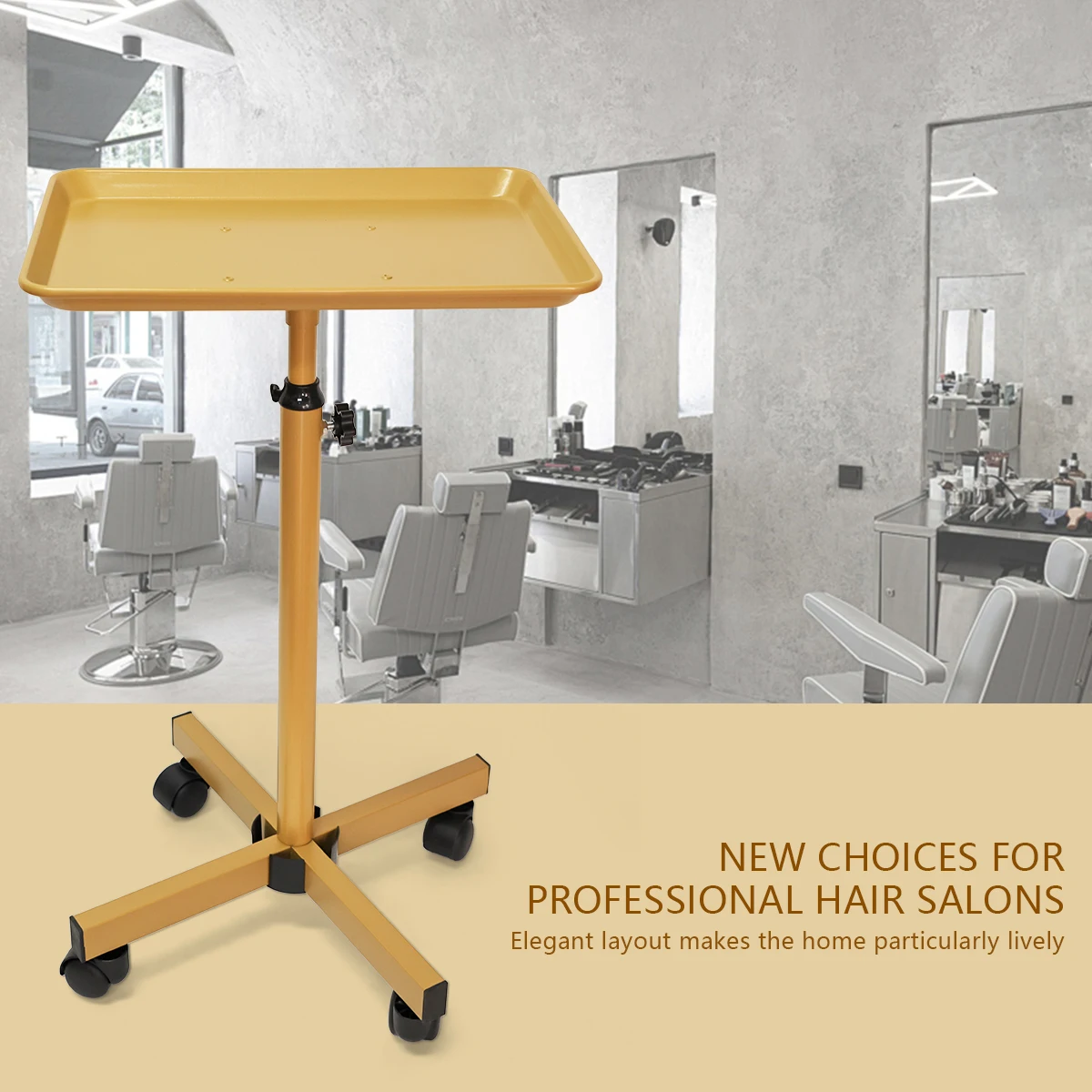 

Salon Spa Tattoo Car Detailing Rolling Metal Tray - Portable Beauty Tool Storage Organizer Rack