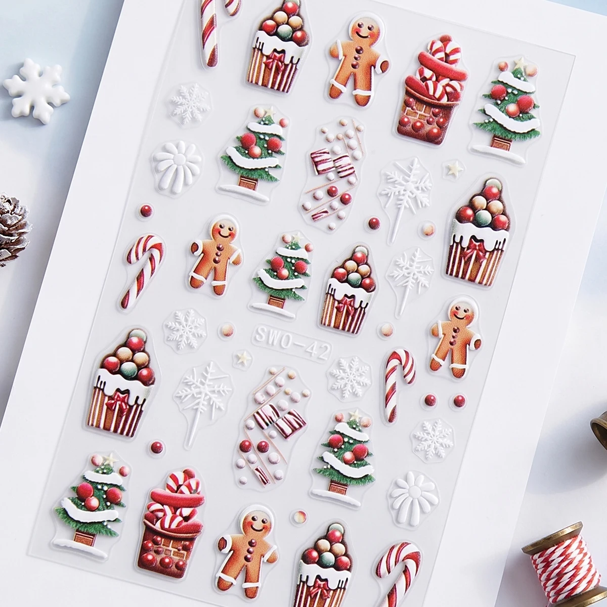 2pcs Christmas 3D Nail Art Sti - Nail Art For Men recension och pris