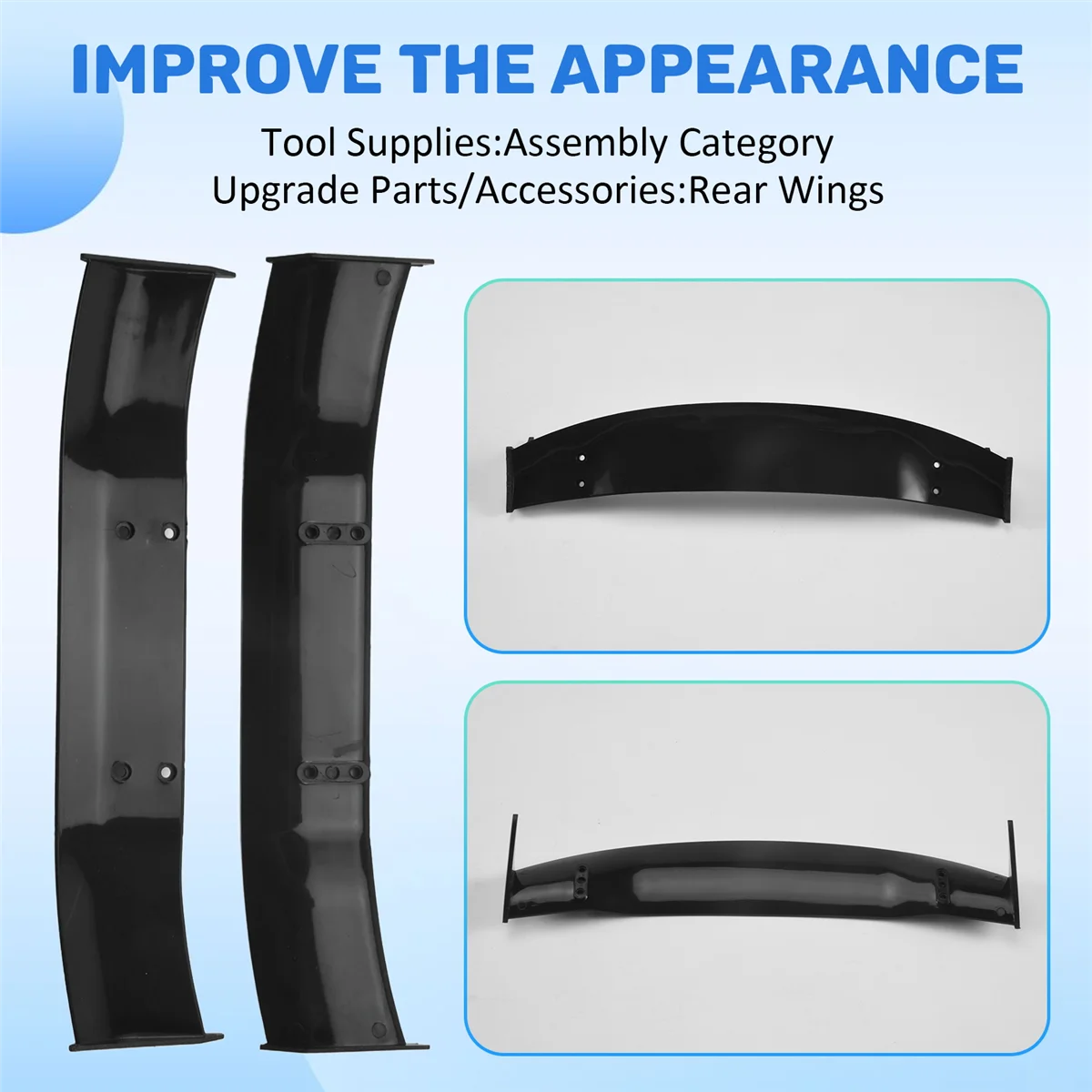 ABVS for 1/10 RC Racing Drift Car Rear Wings Drift Road Body Spoiler Wing Universal Parts Accessories