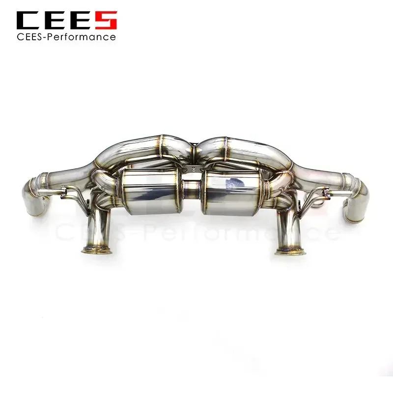

cees High Polished Stainless Steel Exhaust System for Audi R8 4.2/5.2 (2017-2023) Performance Valved Muffler Exhaust Pipes