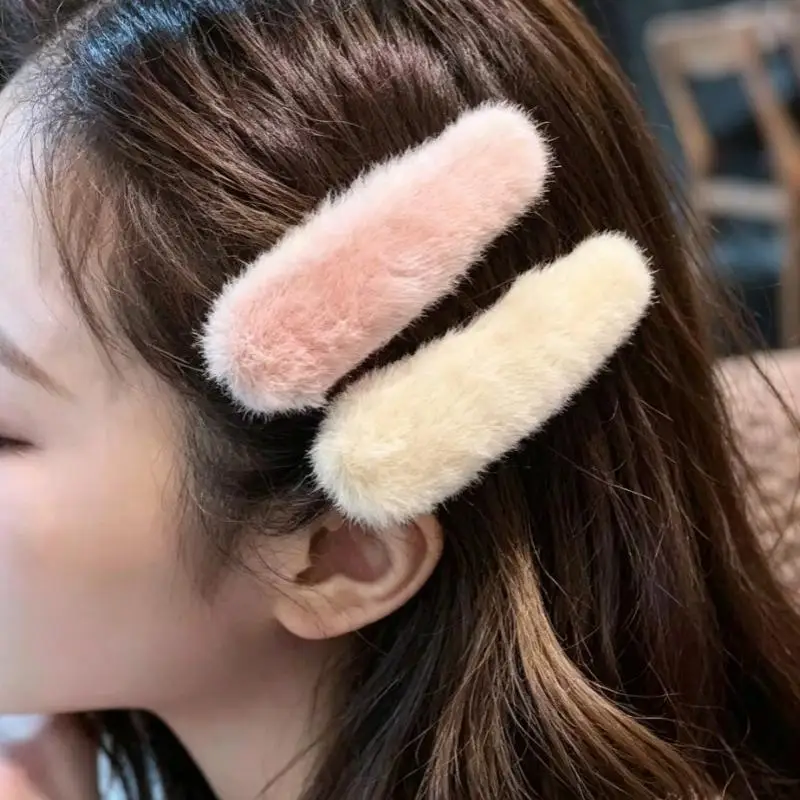 7Pcs Fluffy Faux Fur Hair Clips With Soft Texture And Multiple Colors Perfect For Daily Hairstyling Makeup And Winter Outfit