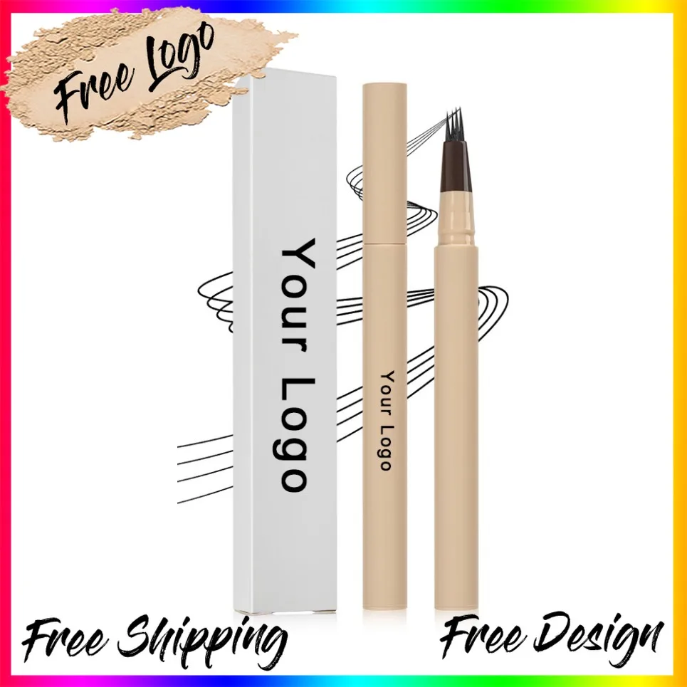4 Point Eyebrow Pencil Vegan Makeup Wholesale Private Label Waterproof Liquid Ultra Fine Natural 3D Brow Pencil Custom Logo