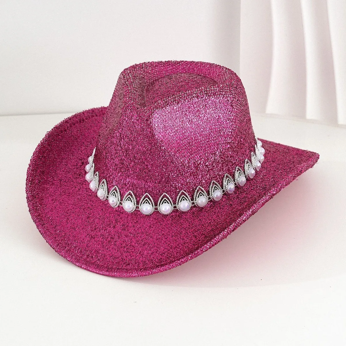 Hongluan glitter traje chapéu adulto & cowboy chapéus strass para mulher, cowboy cosplay acessórios femininos & cowgirl boné